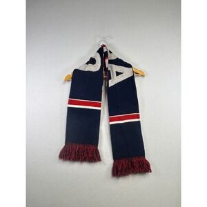 USA Olympic Partner Knit Scarf Fringe Navy Red White‎
